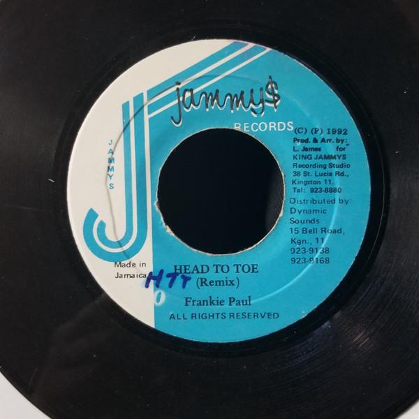 7-дюймовая пластинка ФРЭНКИ ПОЛ - С головы до ног (Ремикс) НИКТО Jammy's Records 1992 Ямайка Регги, Ска и Даб Б/У