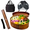 A Drawstring Bento Box Insulated Food Drawstring Care Bento Box [Includes Japanese-style Bag] 1. (Yanagi Cedar), 2. Chopsticks, 3. Hot/cold Bag, 4.