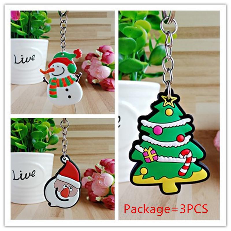 Christmas Keychain Christmas Decoration Santa Claus Elk Snowman Keychain New Year Decoration 2021 Children's Gift Key Ring Chris