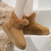 Women's Platform Snow Boots New Faux Fur Plush Ladies Winter Ankle Booties Woman Suede Thick Bottom Cotton Padded Shoes Botas
