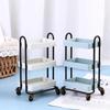 With Wheel 1:12 Dollhouse Trolley Plastic Storage Shelf Model  Kitchen Furniture Accessories