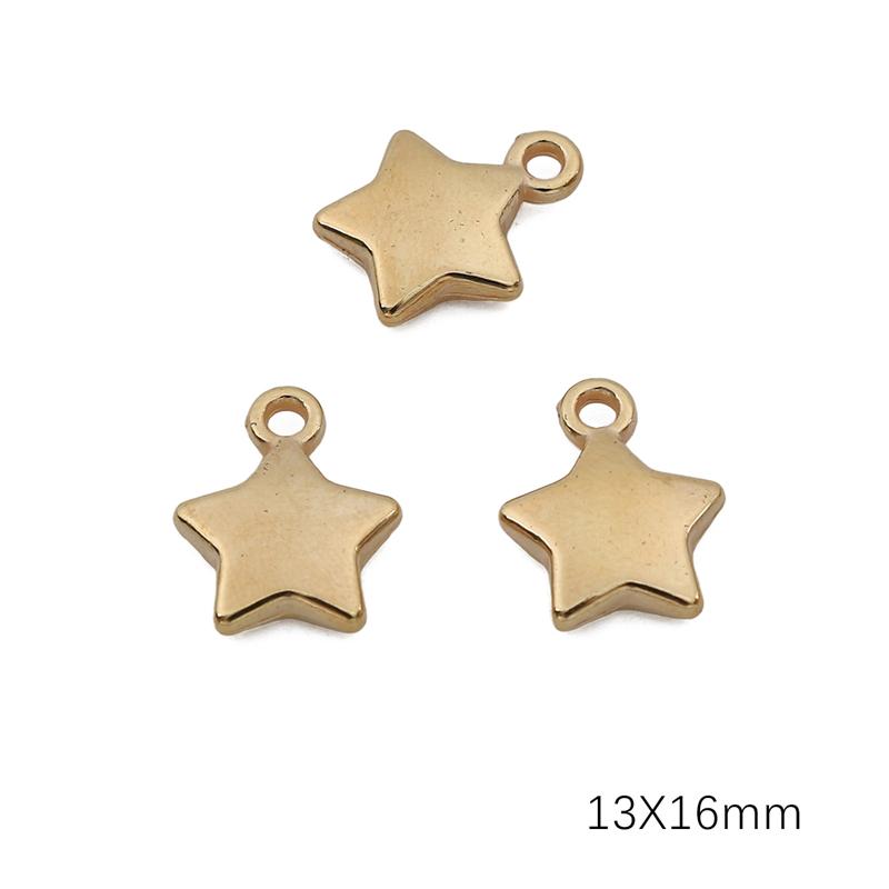 2000Pcs Gold Color Star Plastic Pendant for DIY Necklace Bracelet Jewelry Making Accessories