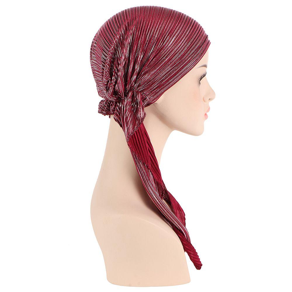 Cover Women Headscarf Headwear Headwrap Cancer Chemo Cap Pre-Tied Bonnet Beanie Cap Muslim Hijab