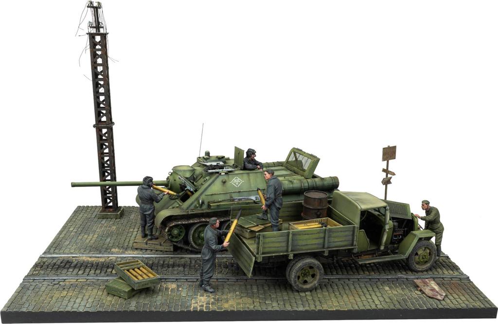MiniArt Soviet Ammunition Loading Big Set Medium 6 Crew Plastic Model MA36071 1/35 SU-85 Self-propelled Gun, GAZ-MM Truck,