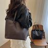 New Solid Color Temperament Large Capacity Tote Bag Women's New Simple Shoulder Underarm Bag Versatile Handbag