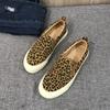 Leopard Print Slip On Women's Canvas Shoes Summer Casual High On Platform Ladies Footwear 2025 New Fashion Vulcanized Shoe Sale