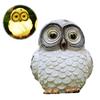 Solar Owl Garden Statue Solar Powered LED Night Lights Resin Animal Decor for Yard Patio Weatherproof Outdoor Ornament