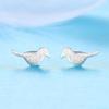 Bird Stud Earrings Women's Fashion Simple Brushed Magpie Ear Jewelry Cute Animal Korean Version Niche Design Accessories