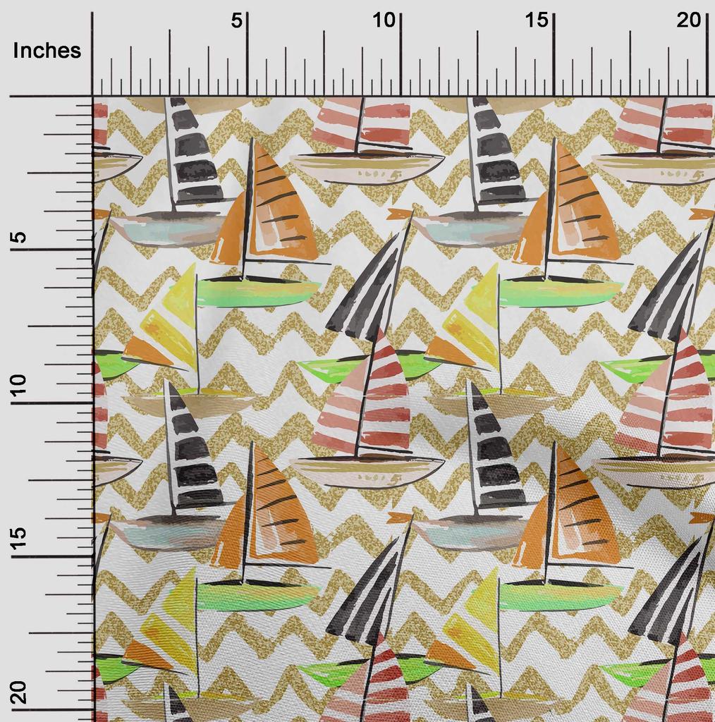 oneOone Cotton Flex Beige Fabric Beach Fabric For Sewing Printed Craft Fabric By The Yard 40 Inch