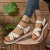 Fashion Summer Women's Shoes 2024 New Women's Sandals Fashionable Solid Color Open Toe One-line Buckle Strap Large Size Women's Sandals