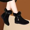 Women's Ankle Boots Snow Boots Winter Thick Cotton Shoes Flat Bottom Plush Zipper Warm Comfort Non Slip Cotton Boots