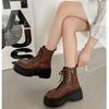 British Brown Heightening British Style Platform Martin Boots Women's Summer 2025 New Retro Super Fire with Skirt Short Boots