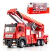 1/50 Alloy Pull Back Fire Rescue Car Model, Simulation Sound-light Ladder Fire Rescue Car Toy, Original Packaging Gift
