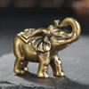 Mini Lucky Elephant Statue Retro Copper Animal Sculpture Blessed Elephan Miniatures  Office