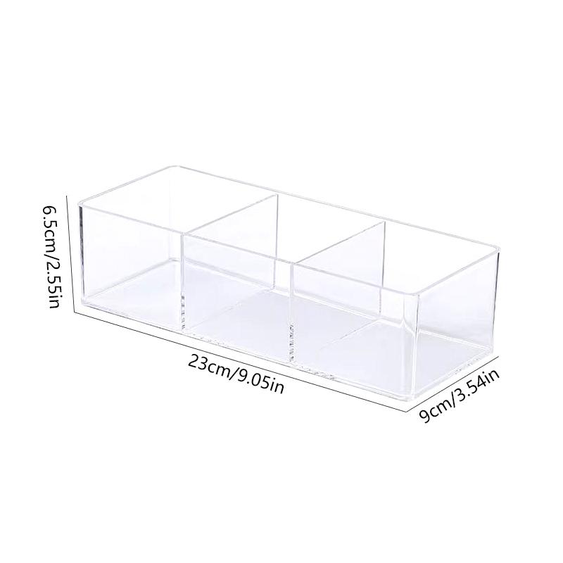 Clear Acrylic Makeup Layered Storage Box Dressing Table Cosmetic Lipstick Finishing Grid Box Desktop Drawer Storage Compartment