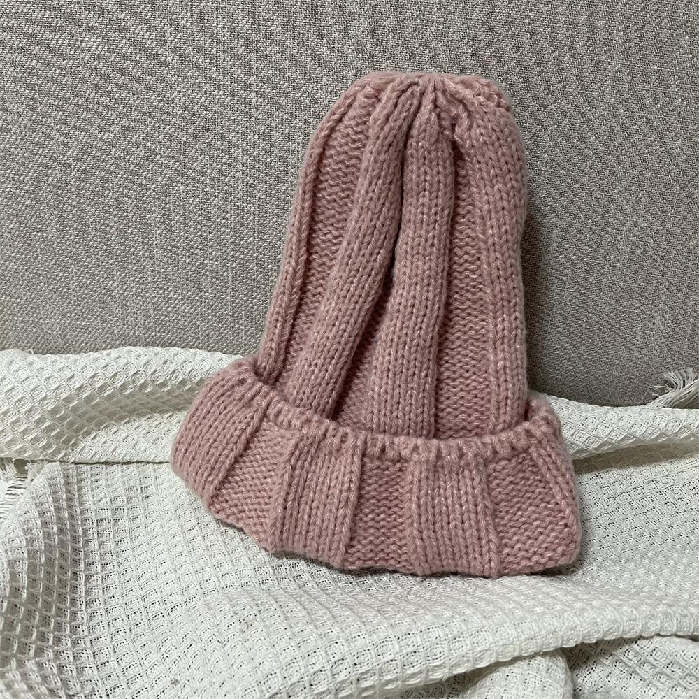 Do Not Pick People, Solid Color Knitted Hats for Men and Women, Thickened and Showing the Face, Small Cone Top Wool Hat, Bare Body Pullover Hat Tide