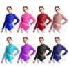 Girls Sparkly Long Sleeve Gymnastics Tumbling Ballet Dance Leotard Biketard Figure Skating Dancewear Cutout Back Bodysuit