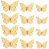 1 Set Wall Sticker with Glue Hollow Out Design Paper Art 3D Butterfly Refrigerator Sticker Home Decoration Household Supplies