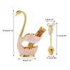 Coffee Dessert Spoon Set European Style Elegant Swan Fruit Scoop  Holder Decorative Tableware MIT