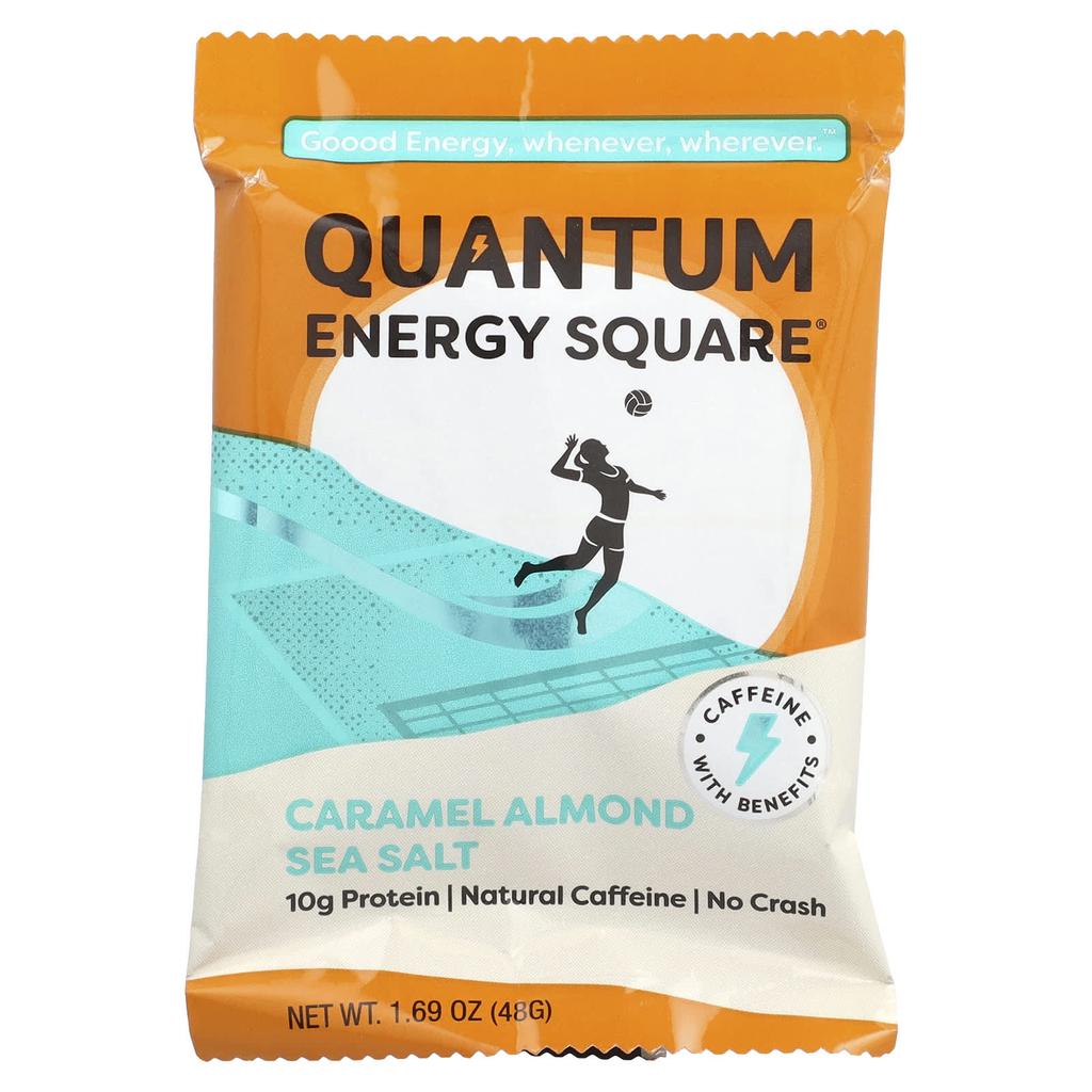Quantum Energy Square Caramel Almond Sea Salt, 8 Packs, 1.69 Oz (48 G) Each