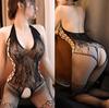 Perspective Bodystocking Sexy Lingerie Bodysuit Underwear Women Fishnet Open Bra Crotchless Mesh Tights Erotic Babydoll Catsuit