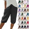 Linen Shorts For Women High Waisted Casual Drawstring Half Pants With Pockets