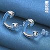 925 Sterling Silver Heart-shaped Piercing Earrings Fashionable Wedding Jewelry