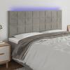 VidaXL LED Headboard Bedroom Furniture Double Bed Accessory Head of Bed Frame Interior Light Grey 3122478