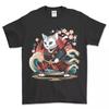 Anime Samurai Cat Artwork Japanese Warrior T Shirt