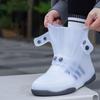 1set Two Tone Shoe Covers Waterproof Overshoes Washable Anti Skid Shoe Covers with Button White Durable Shoe Covers