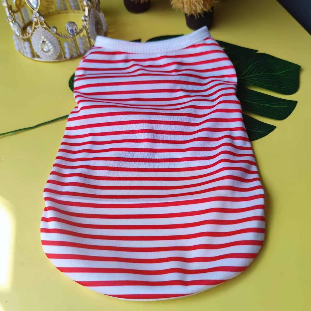 Dog Clothes New Striped Vest Spring Summer Autumn New Cat Small Medium and Large Dog Teddy