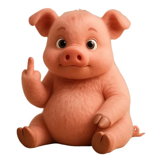 Flip-off Animal Doll Middle Finger Highland Cow Plush Toy Stuffed Sassy Panda Cat Dog Collectible for Home Office Desktop Decor