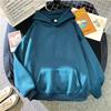 Women's Fashion Casual Solid Color Hooded Sweatshirt Loose Sports Tops Pullover