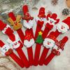 10 Pcs Christmas LED Slap Bracelets Flannel Wristband Holiday Accessories Snowman Santa Tree Reindeer Slap Bands Christmas Gift for Kids
