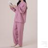 Yes Family Cotton Gauze Long Open Double Loungewear Size Pink Women's 100% Pajamas, Sleeves, Front, Gauze, Set, Autumn, L,