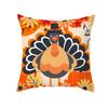 Autumn Harvest Thanksgiving Cushion Cover New Arrival Turkey Pumpkin Peach Skin Printed Cushion