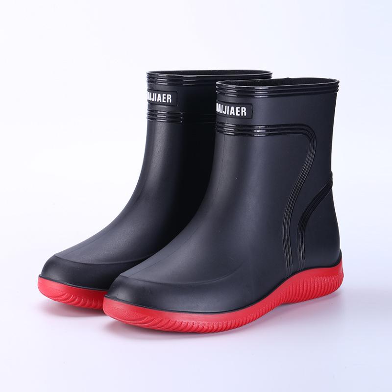 3306 Mid-Tube Fashion Rain Boots for Men and Women - Non-Slip, Waterproof, Thick Rubber Shoes, Ideal for Kitchen Work