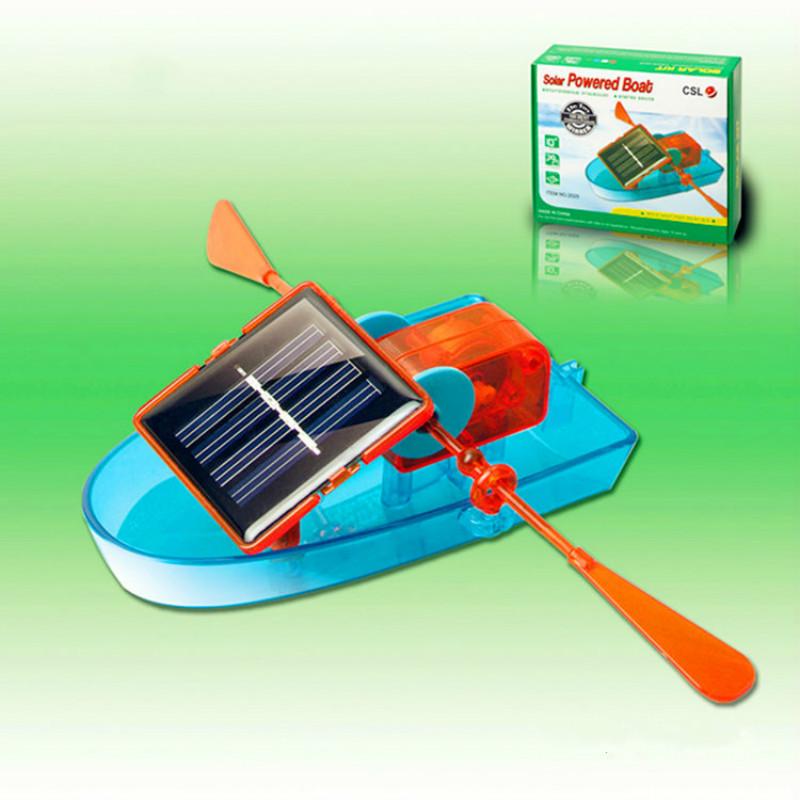 Solar Powered Rowing Toy Children DIY Creative Puzzle Module Ship Deformation Toy Gift