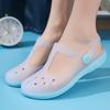 Round Headed Lightweight Anti Slip Summer Women's Shoes, Women's Flat Sandals, Outdoor Toe Caps, Plus Size Beach Shoes