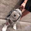 Hot Diamond Multi Purpose Backpack Women's Fashion Backpack Silver Soft Leather Leisure Travel Bag Schoolbag