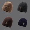 Beanie Knitted Cap Hat Winter Protection Solid Color Caps Outdoor Gift Unisex