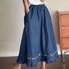 Half Skirt Women Cotton Summer Casual Versatile Elastic Women's Skirt Loose Comfortable Large Size Pleated Skirt