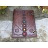 Large Seven Stone Leather Journal, Book of Shadows, Journal, Wedding Guest Book, Leather Grimoire, Travel Notebook Gift for Him Her