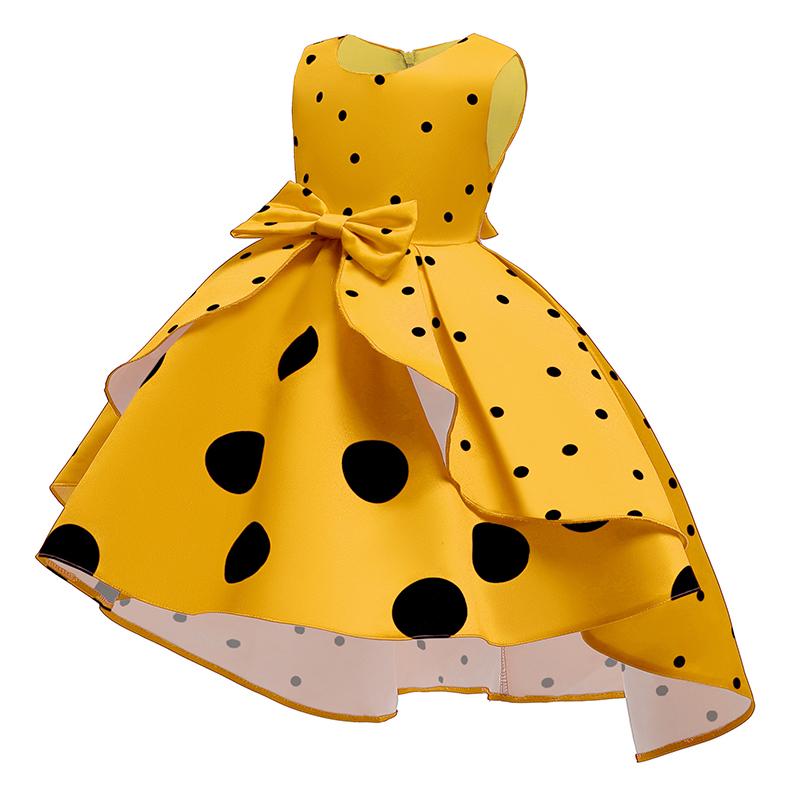 Kids Girls Polka Dot Print Princess Dress Girls Brithday Party Dresses Costume