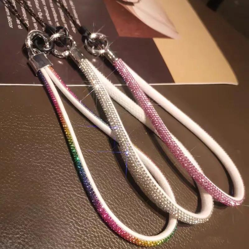 Mobile Phone Straps Glitter Rhinestone Phone Lanyard Key Chain Hanging Anti-lost Rope