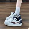 2024 Autumn New Retro Platform Bread Shoes Casual Board Shoes Korean Version Women's Fashion College Style Versatile White Shoes