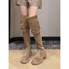 Fashion Versatile Suede Over Knee Boots Women's Shoes 2025 Autumn New Korean Version High Heel Long Tube Skinny Tall Knight Boots