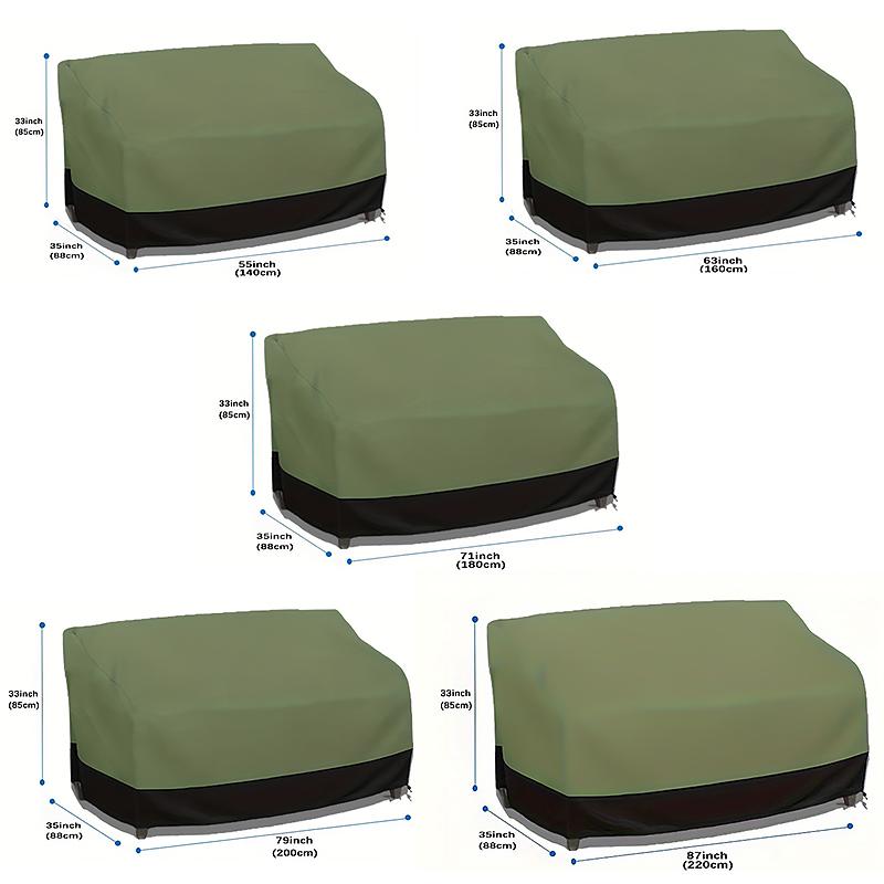 1PC Dust Protection Garden Durable Polyester Fabric Heavy-Duty Waterproof Sofa Cover Outdoor Rain Fits Most Double Sofas
