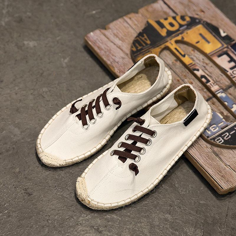 Fashion Men Hemp Fisherman Shoes Brand New Breathable Espadrilles Flats Solid Moccasins Men's Canavs Casual Shoes Men Zapatos De Hombre