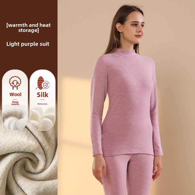 Men's Silk Cashmere Thermal Underwear Set: Velvet-Enhanced for Autumn and Winter